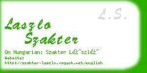 laszlo szakter business card